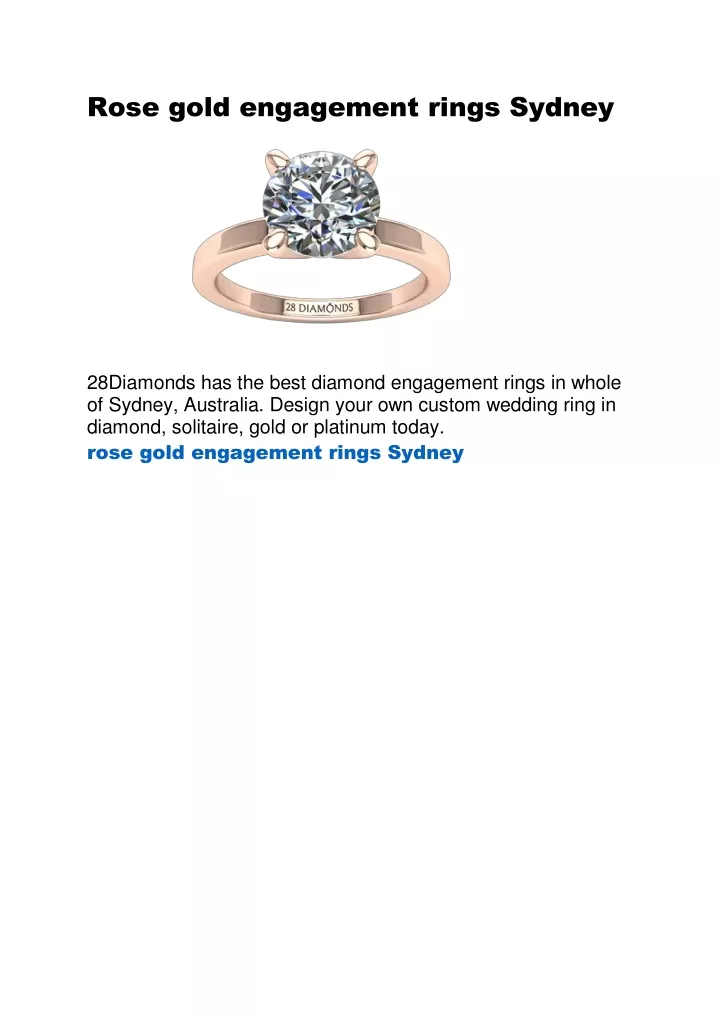 rose gold engagement rings sydney