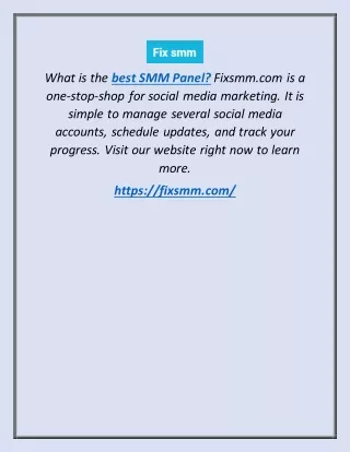 Best SMM Panel | Fixsmm.com