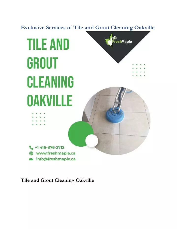 exclusive services of tile and grout cleaning