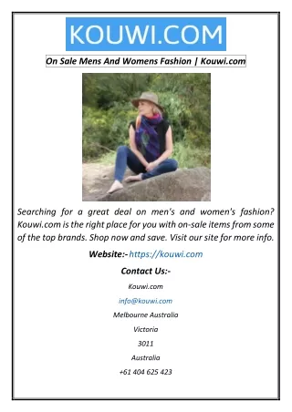 On Sale Mens And Womens Fashion  Kouwi
