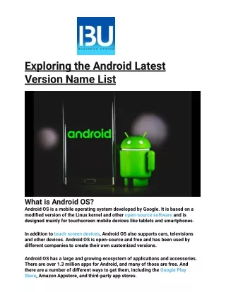 exploring the android latest version name list