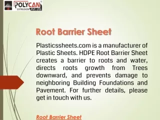 root barrier sheet