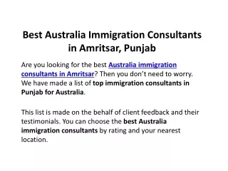 Best Australia Immigration Consultants in Amritsar, Punjab