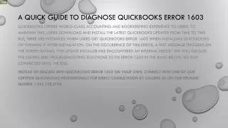 a quick guide to diagnose quickbooks error 1603