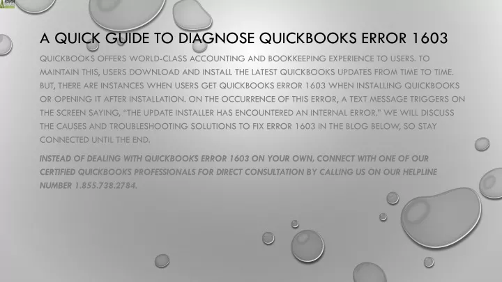 a quick guide to diagnose quickbooks error 1603