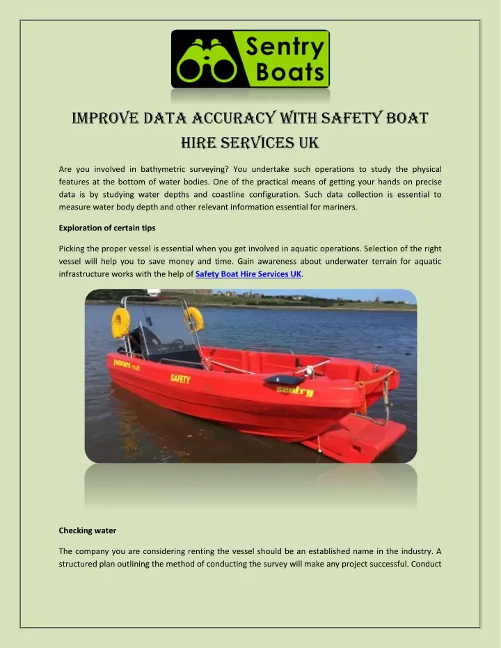 improve data accuracy with safety boat hire