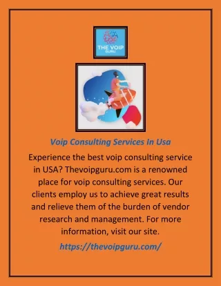voip consulting services in usa