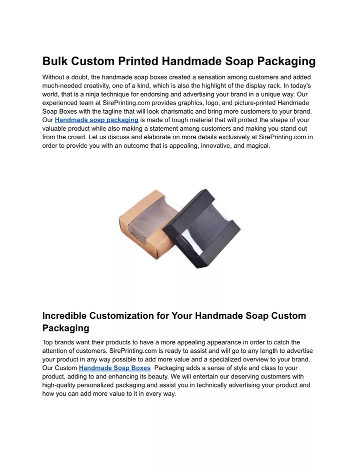 bulk custom printed handmade soap packaging