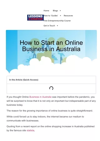 How to start online business in australia