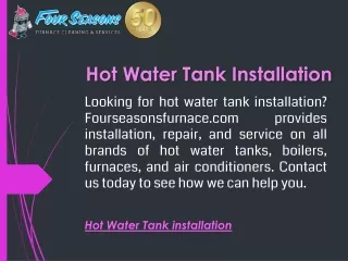 hot water tank installation