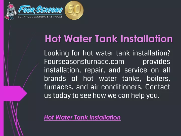 hot water tank installation