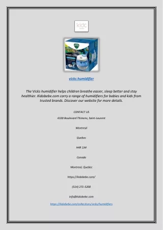 vicks humidifier