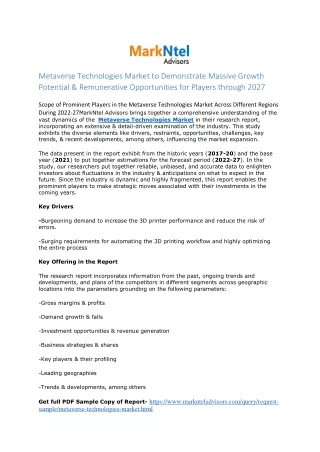 metaverse technologies market to demonstrate