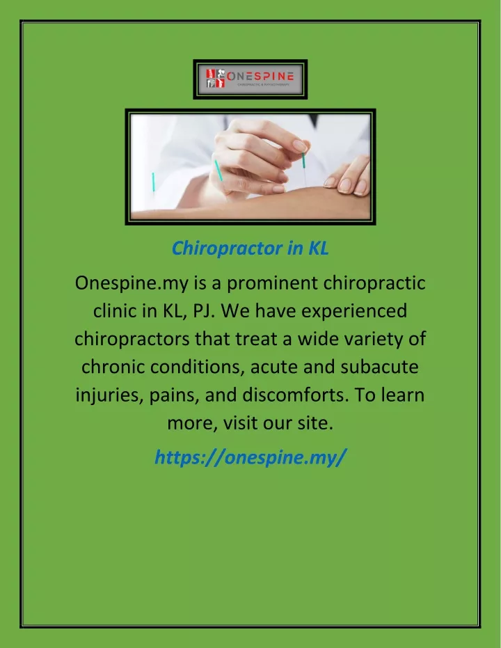 chiropractor in kl