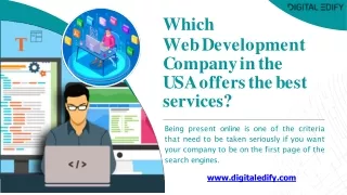 Which Web Development Company in the USA offers the best services