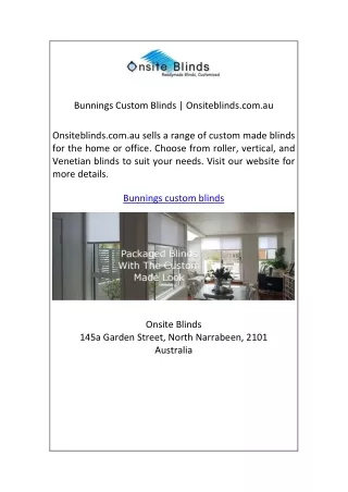 bunnings custom blinds onsiteblinds com au