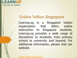 Online Tuition Singapore  Learnup.sg