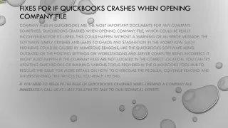 fixes for if quickbooks crashes when opening company file