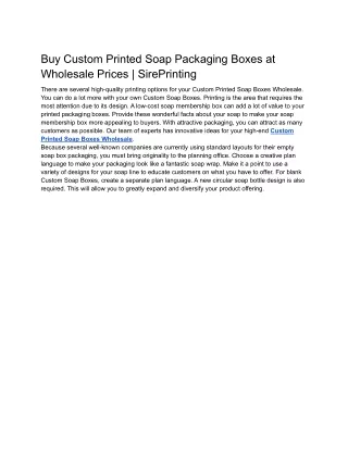 Buy Custom Printed Soap Packaging Boxes at Wholesale Prices _ SirePrinting