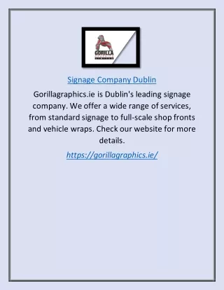 Signage Company Dublin | Gorillagraphics.ie