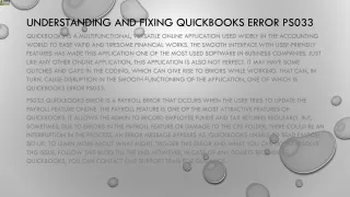 understanding and fixing quickbooks error ps033
