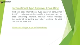 international type approval consulting