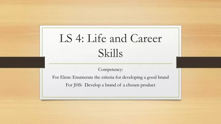 ls 4 life and career skills