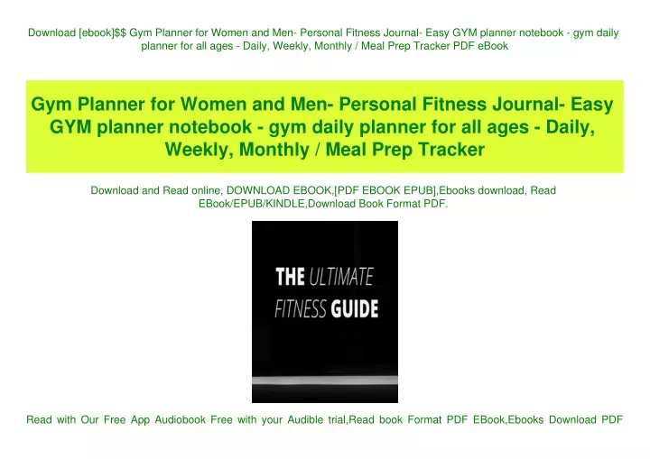 download ebook gym planner for women