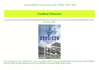Download EBOoK@ Goodison Memories PDF - KINDLE - EPUB - MOBI