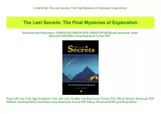 {mobiePub} The Last Secrets The Final Mysteries of Exploration {read online}