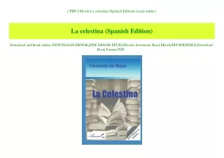 [ PDF ] Ebook La celestina (Spanish Edition) {read online}