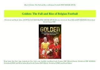 [Best!] Golden The Fall and Rise of Belgian Football [PDF EBOOK EPUB]