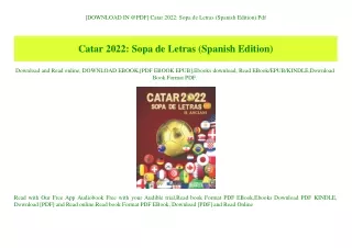 [DOWNLOAD IN @PDF] Catar 2022 Sopa de Letras (Spanish Edition) Pdf