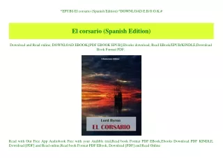 EPUB$ El corsario (Spanish Edition) ^DOWNLOAD E.B.O.O.K.#
