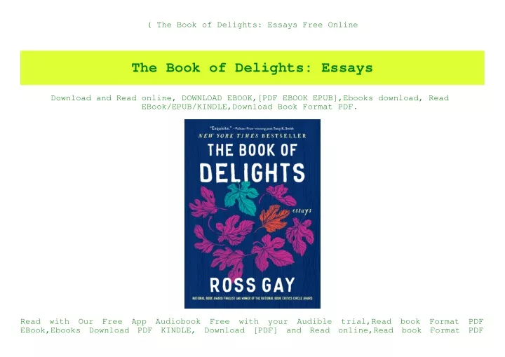 the book of delights essays free online