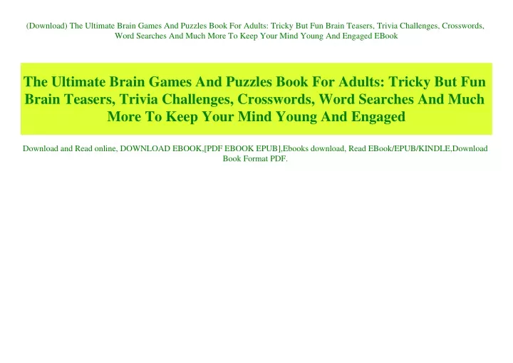 download the ultimate brain games and puzzles