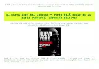 [ PDF ] Ebook El Nueva York del Padrino y otras pelÃƒÂ­culas de la mafia (General) (Spanish Edition) READ PDF EBOOK