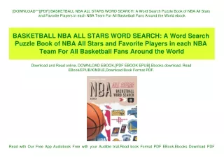 [DOWNLOAD^^][PDF] BASKETBALL NBA ALL STARS WORD SEARCH A Word Search Puzzle Book of NBA All Stars and Favorite Players i