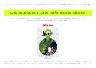 [F.R.E.E D.O.W.N.L.O.A.D R.E.A.D] LOZÃƒÂˆRE 20222023 Petit FutÃƒÂ© (French Edition) [R.A.R]