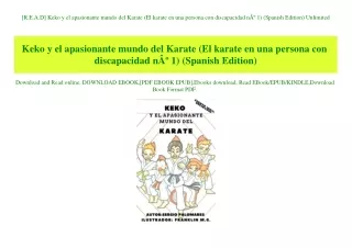 [R.E.A.D] Keko y el apasionante mundo del Karate (El karate en una persona con discapacidad nÃ‚Âº 1) (Spanish Edition) U