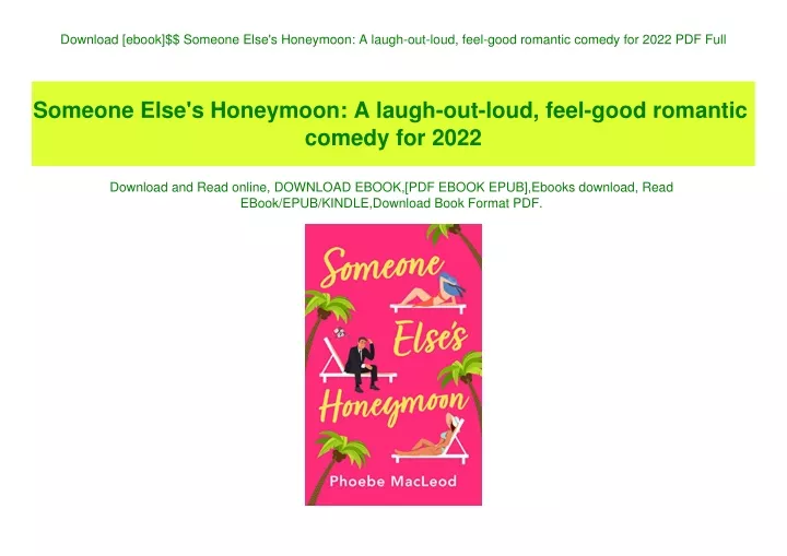 download ebook someone else s honeymoon a laugh