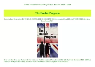 PDF READ FREE The Double Program PDF - KINDLE - EPUB - MOBI