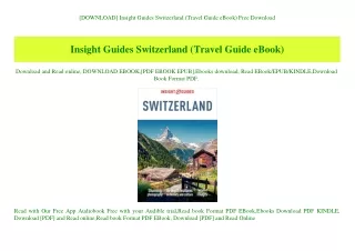[DOWNLOAD] Insight Guides Switzerland (Travel Guide eBook) Free Download