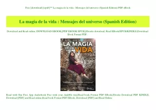 Free [download] [epub]^^ La magia de la vida  Mensajes del universo (Spanish Edition) PDF eBook