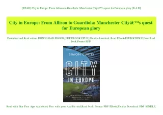 [READ] City in Europe From Allison to Guardiola Manchester CityÃ¢Â€Â™s quest for European glory [R.A.R]