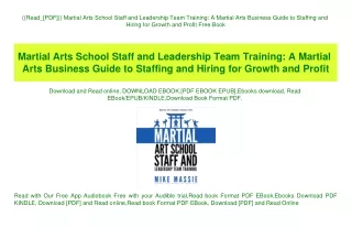 ((Read_[PDF])) Martial Arts School Staff and Leadership Team Training A Martial Arts Business Guide to Staffing and Hiri