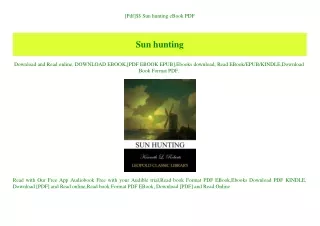 [Pdf]$$ Sun hunting eBook PDF