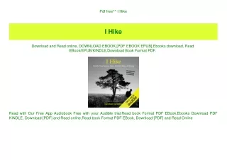 Pdf free^^ I Hike (DOWNLOAD E.B.O.O.K.^)