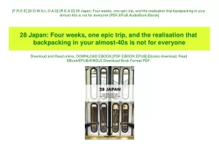 [F.R.E.E] [D.O.W.N.L.O.A.D] [R.E.A.D] 28 Japan Four weeks  one epic trip  and the realisation that backpacking in your a