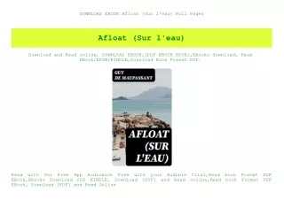 DOWNLOAD EBOOK Afloat (Sur l'eau) Full Pages